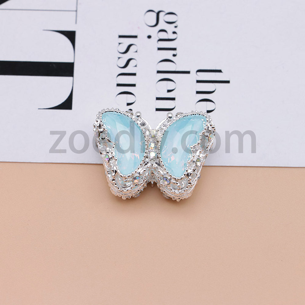 FS0359- 30MM Mixed Color UV Plating Diamond Alloy Butterfly Reads Fit For Beadable Pens