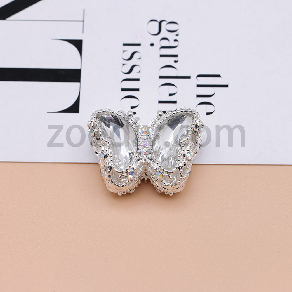 FS0359- 30MM Mixed Color UV Plating Diamond Alloy Butterfly Reads Fit For Beadable Pens