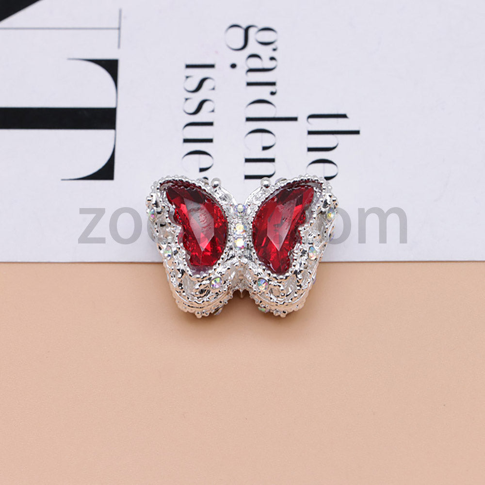 FS0359- 30MM Mixed Color UV Plating Diamond Alloy Butterfly Reads Fit For Beadable Pens