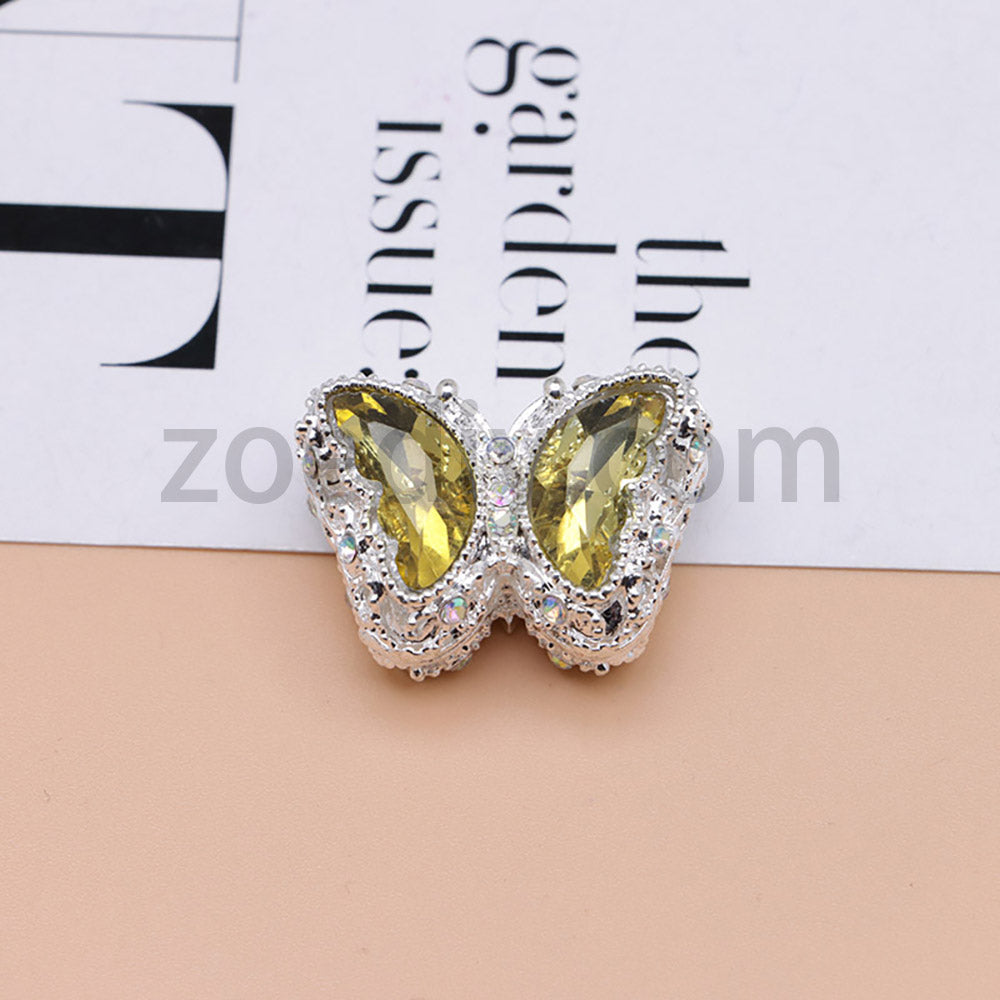 FS0359- 30MM Mixed Color UV Plating Diamond Alloy Butterfly Reads Fit For Beadable Pens