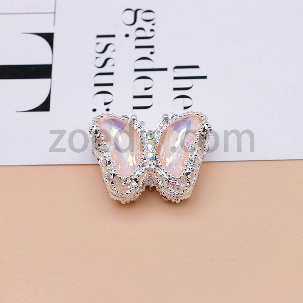 FS0359- 30MM Mixed Color UV Plating Diamond Alloy Butterfly Reads Fit For Beadable Pens