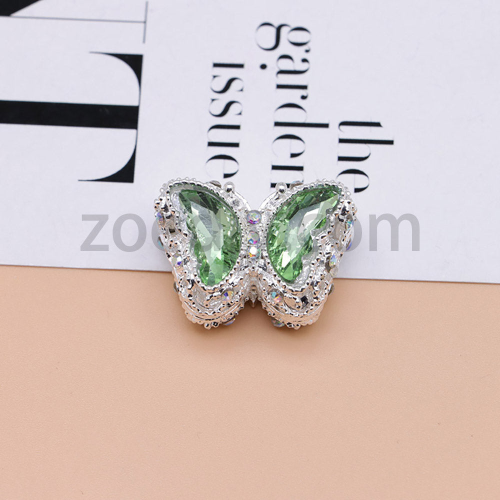 FS0359- 30MM Mixed Color UV Plating Diamond Alloy Butterfly Reads Fit For Beadable Pens