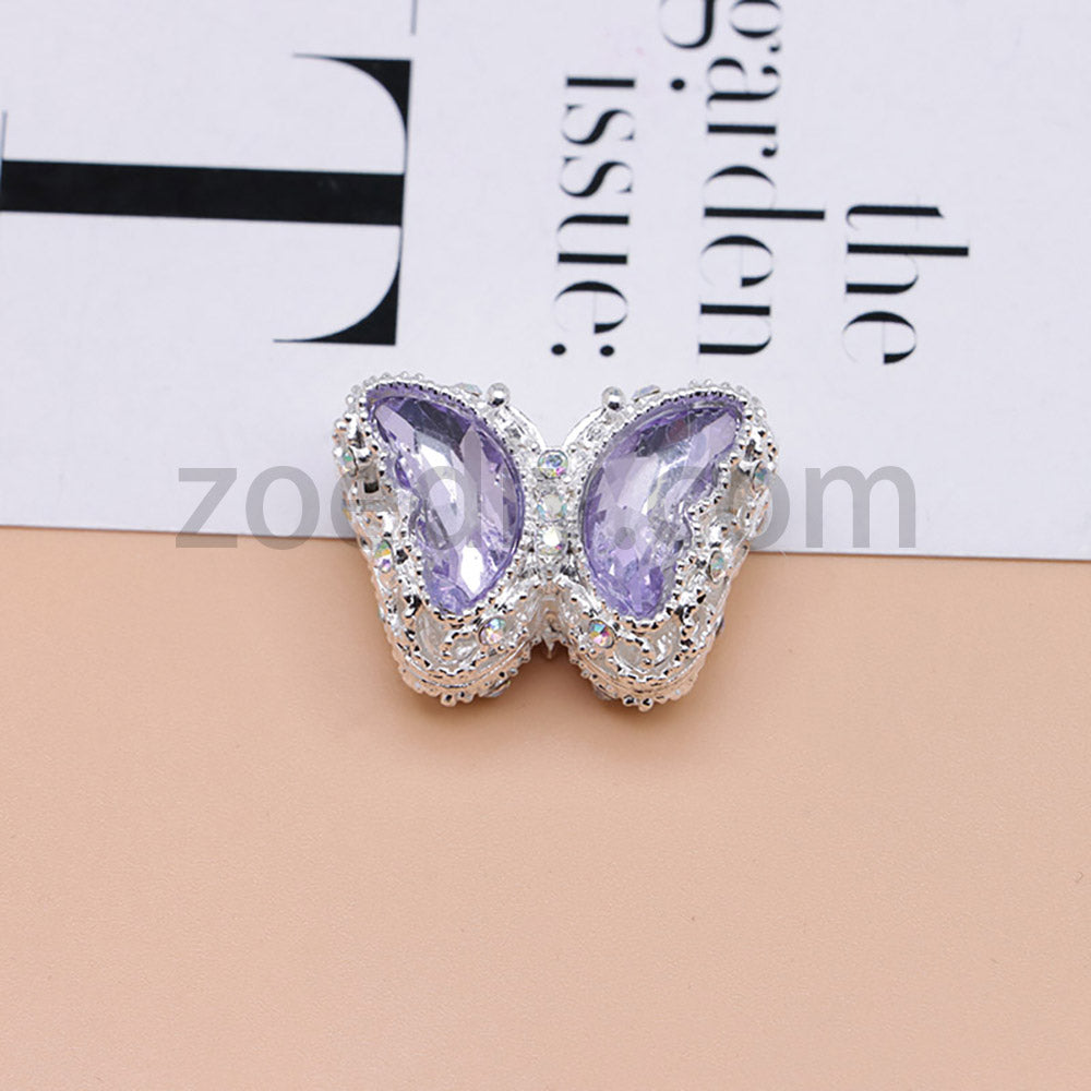 FS0359- 30MM Mixed Color UV Plating Diamond Alloy Butterfly Reads Fit For Beadable Pens