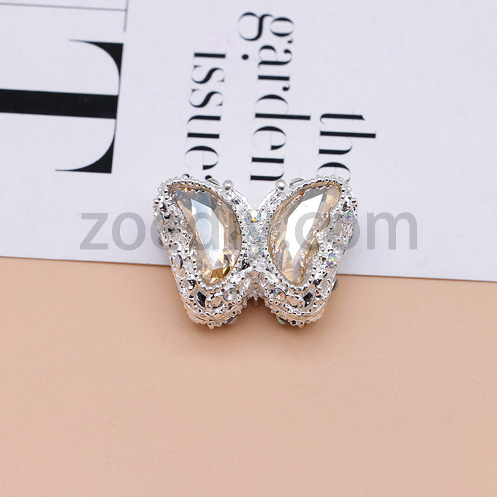 FS0359- 30MM Mixed Color UV Plating Diamond Alloy Butterfly Reads Fit For Beadable Pens
