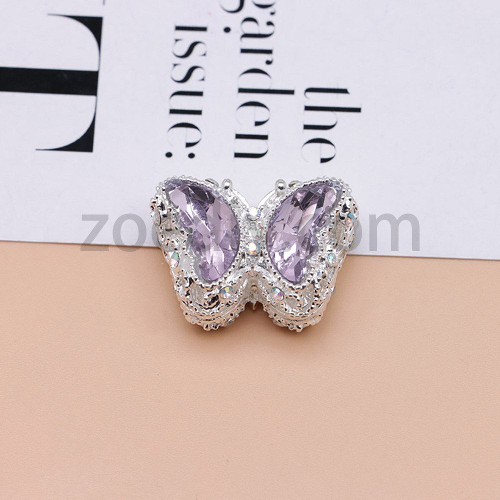 FS0359- 30MM Mixed Color UV Plating Diamond Alloy Butterfly Reads Fit For Beadable Pens
