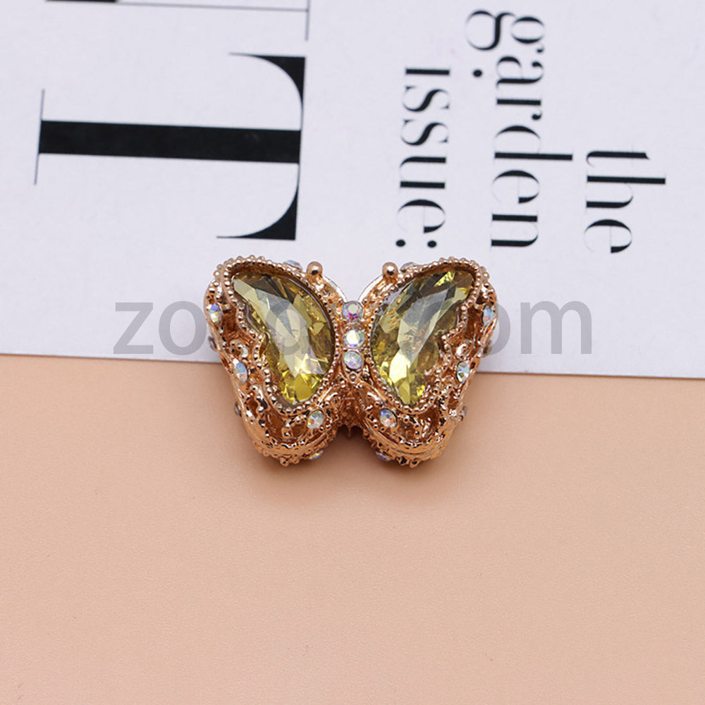 FS0359- 30MM Mixed Color UV Plating Diamond Alloy Butterfly Reads Fit For Beadable Pens