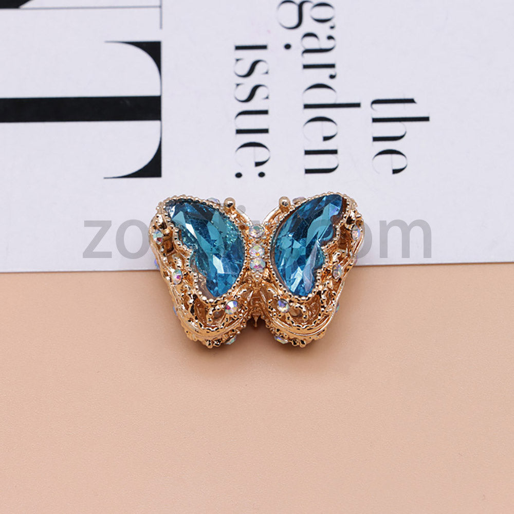 FS0359- 30MM Mixed Color UV Plating Diamond Alloy Butterfly Reads Fit For Beadable Pens
