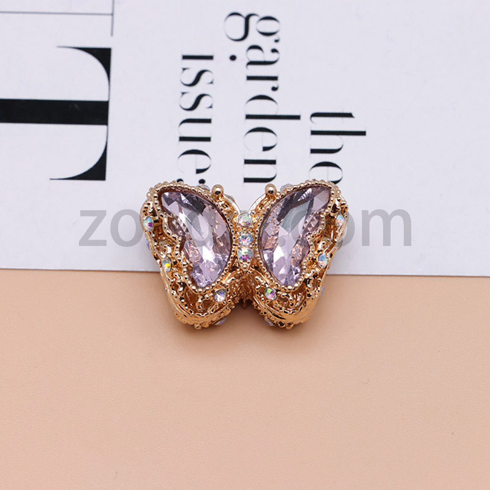 FS0359- 30MM Mixed Color UV Plating Diamond Alloy Butterfly Reads Fit For Beadable Pens