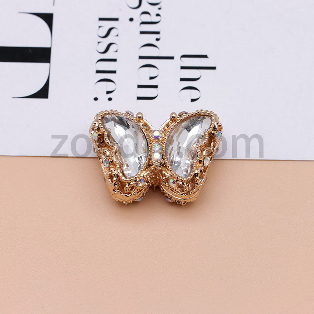 FS0359- 30MM Mixed Color UV Plating Diamond Alloy Butterfly Reads Fit For Beadable Pens