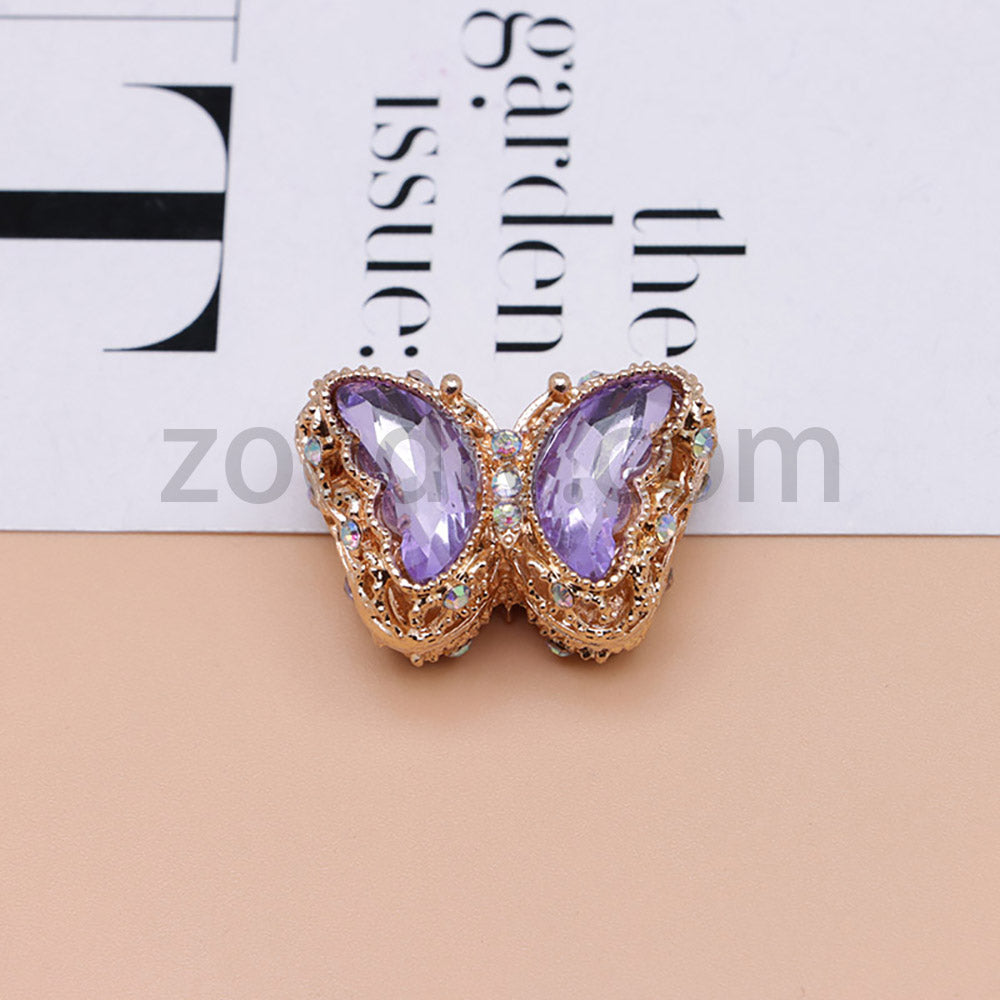 FS0359- 30MM Mixed Color UV Plating Diamond Alloy Butterfly Reads Fit For Beadable Pens