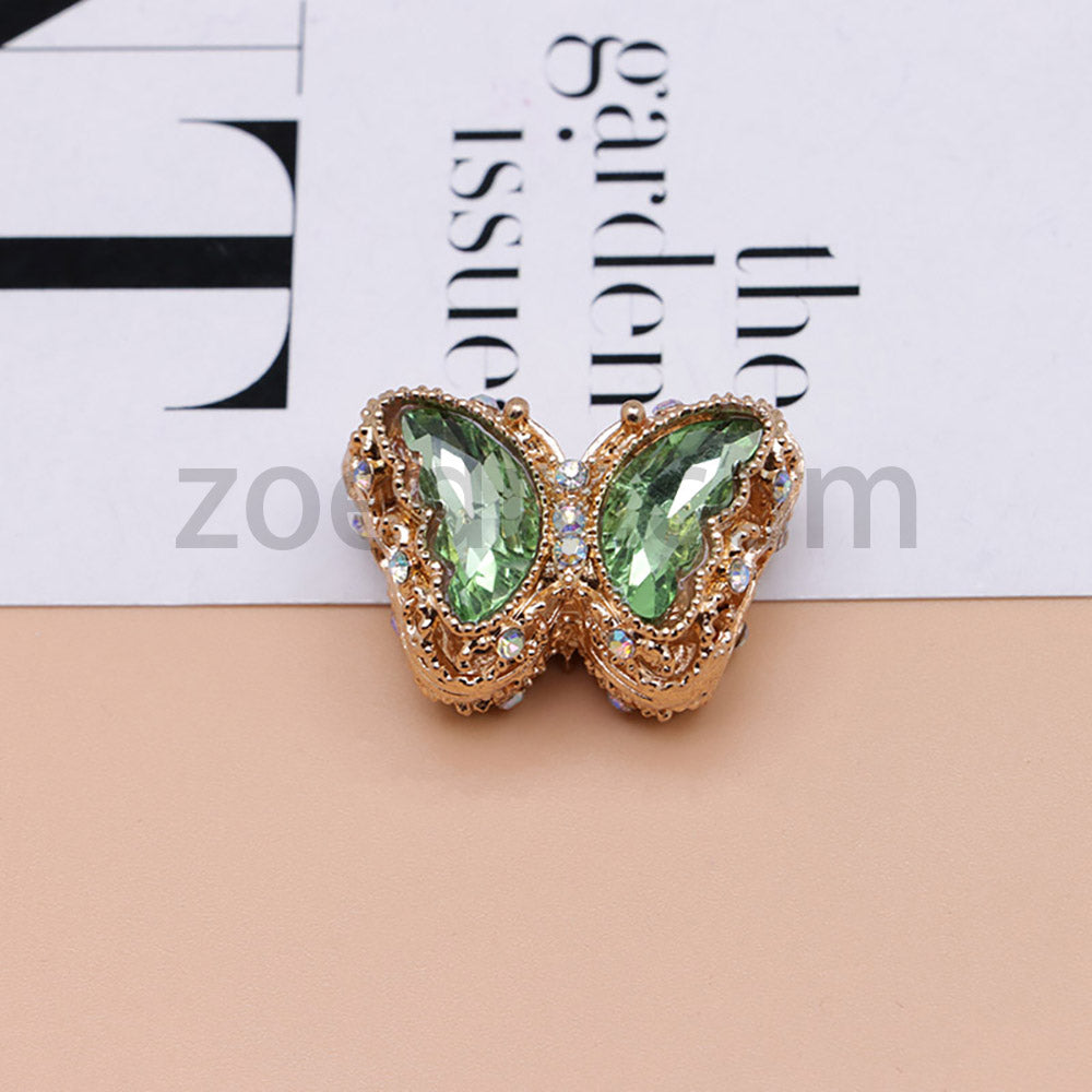 FS0359- 30MM Mixed Color UV Plating Diamond Alloy Butterfly Reads Fit For Beadable Pens