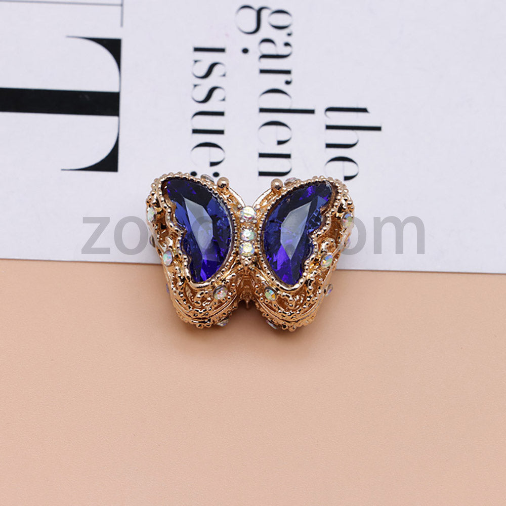 FS0359- 30MM Mixed Color UV Plating Diamond Alloy Butterfly Reads Fit For Beadable Pens