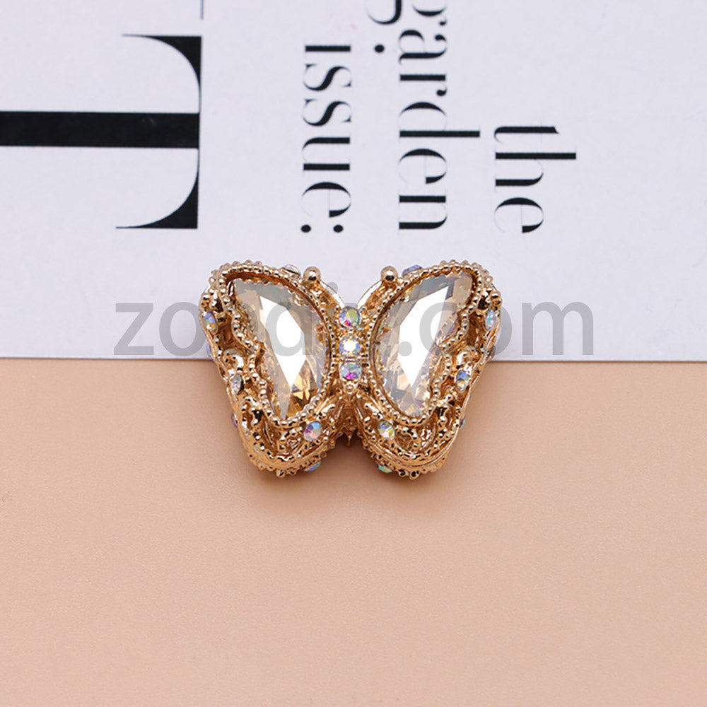 FS0359- 30MM Mixed Color UV Plating Diamond Alloy Butterfly Reads Fit For Beadable Pens