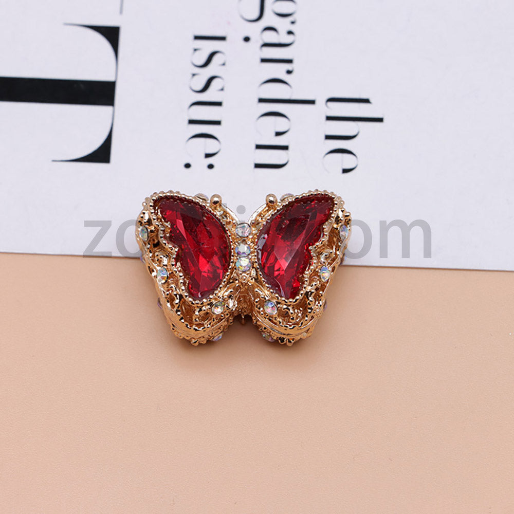 FS0359- 30MM Mixed Color UV Plating Diamond Alloy Butterfly Reads Fit For Beadable Pens