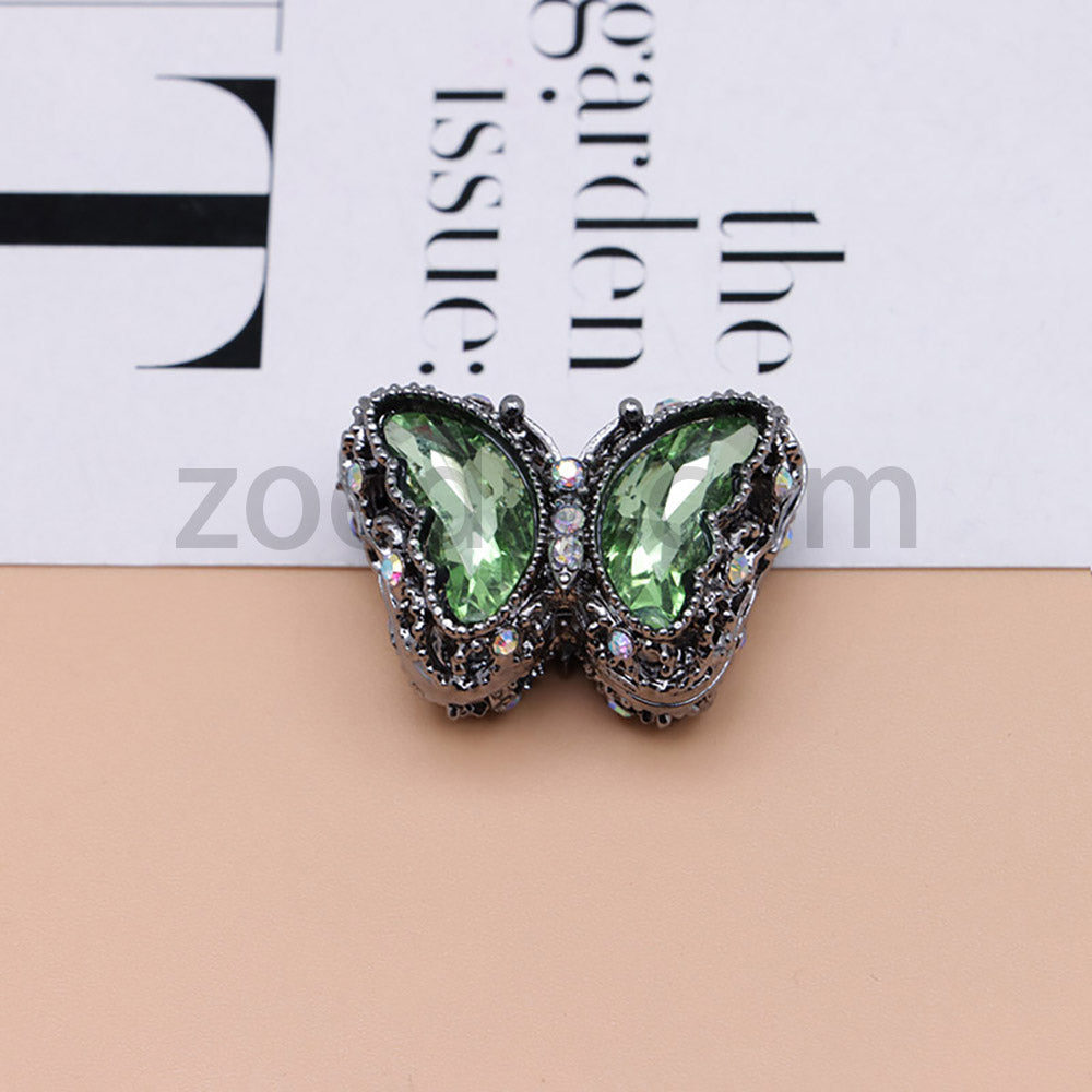 FS0359- 30MM Mixed Color UV Plating Diamond Alloy Butterfly Reads Fit For Beadable Pens