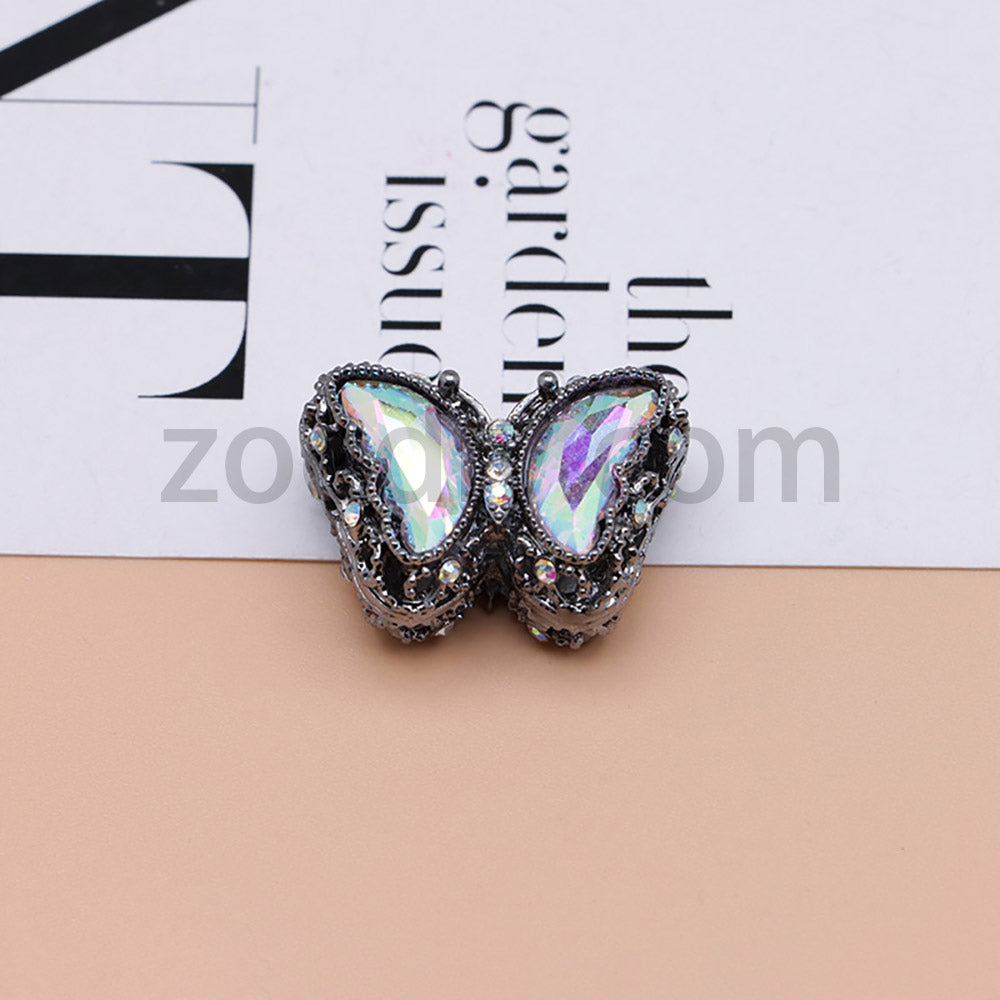 FS0359- 30MM Mixed Color UV Plating Diamond Alloy Butterfly Reads Fit For Beadable Pens