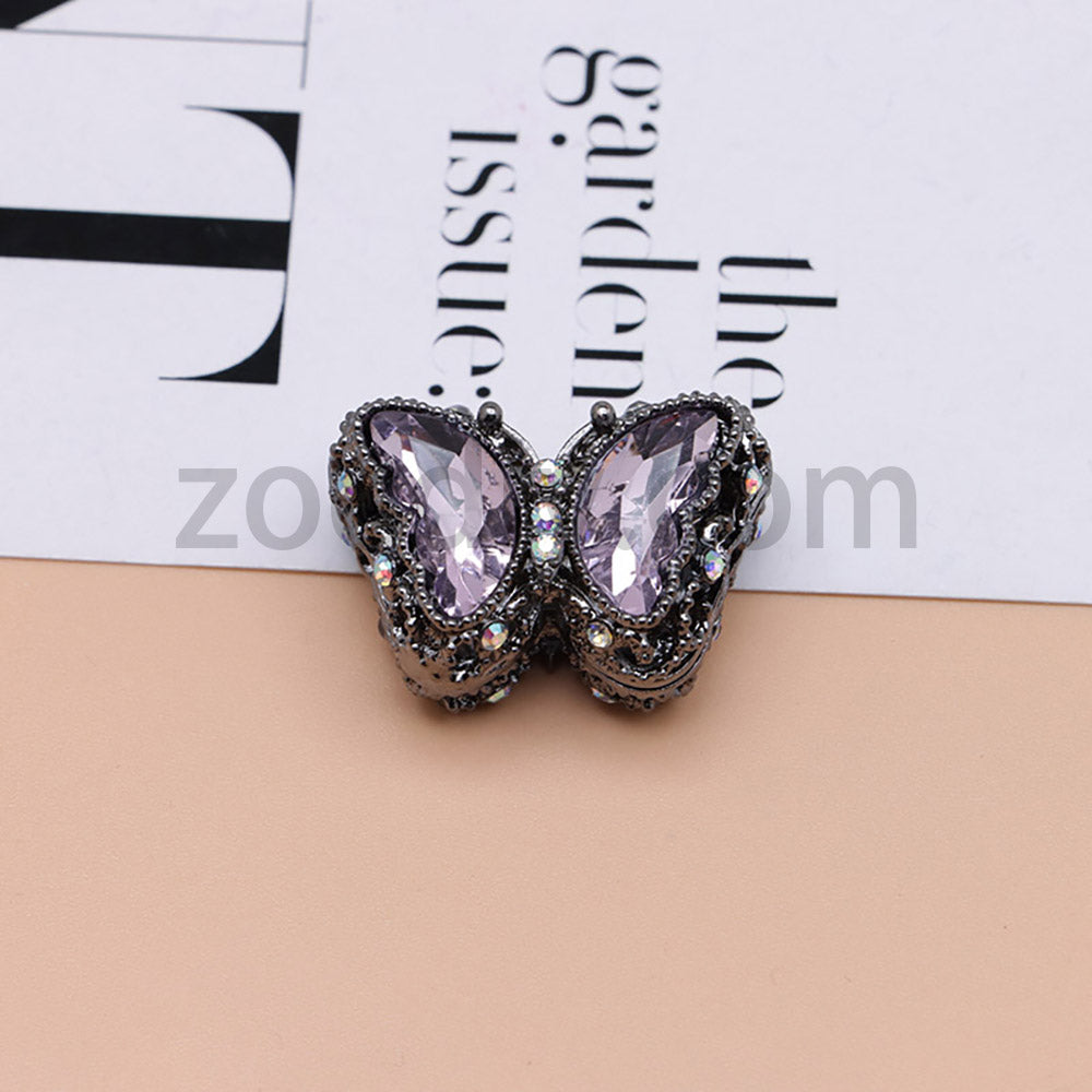 FS0359- 30MM Mixed Color UV Plating Diamond Alloy Butterfly Reads Fit For Beadable Pens