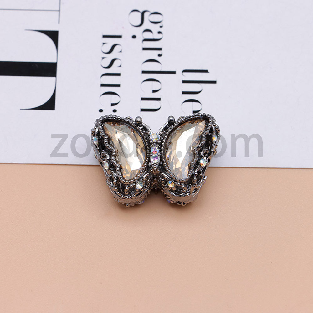 FS0359- 30MM Mixed Color UV Plating Diamond Alloy Butterfly Reads Fit For Beadable Pens