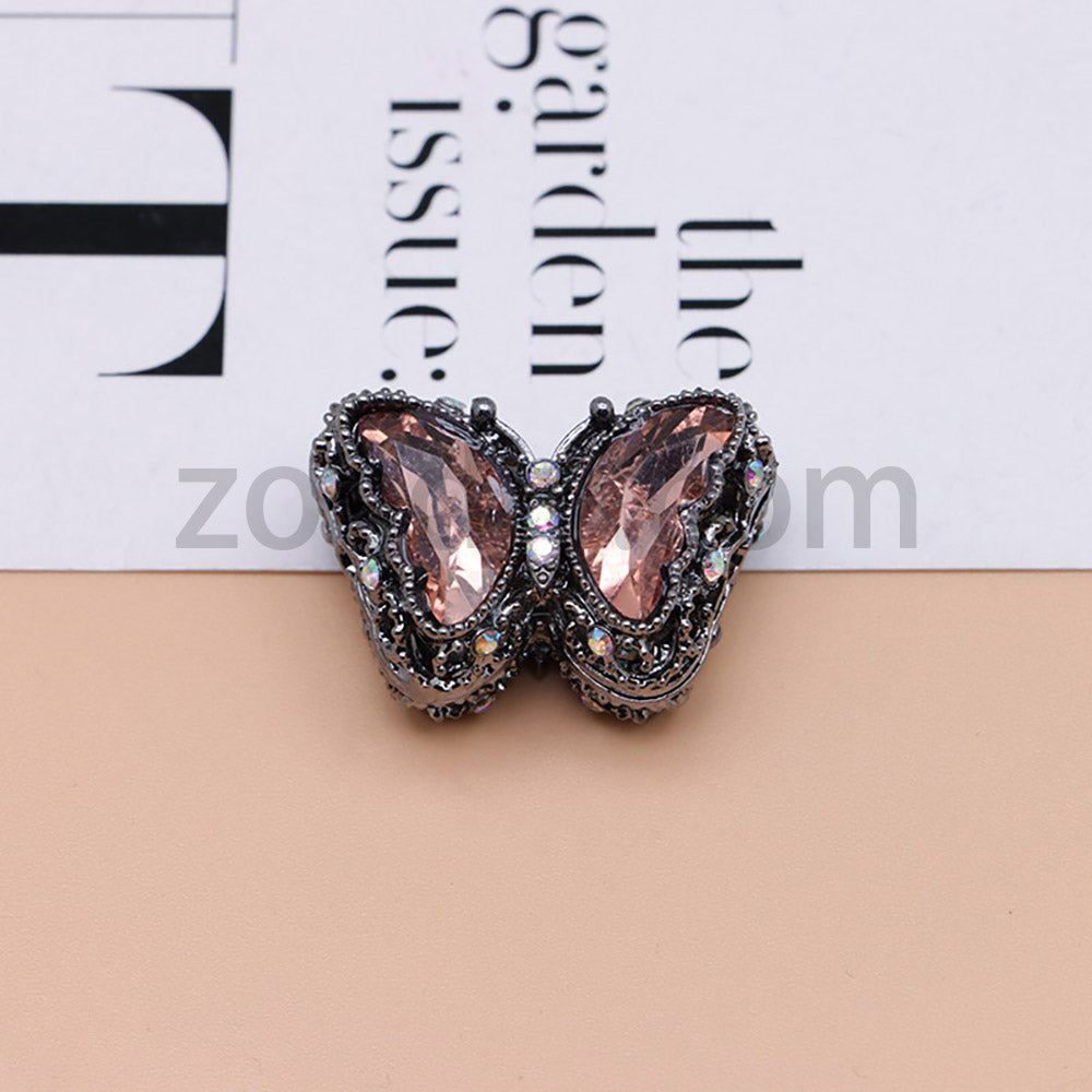 FS0359- 30MM Mixed Color UV Plating Diamond Alloy Butterfly Reads Fit For Beadable Pens