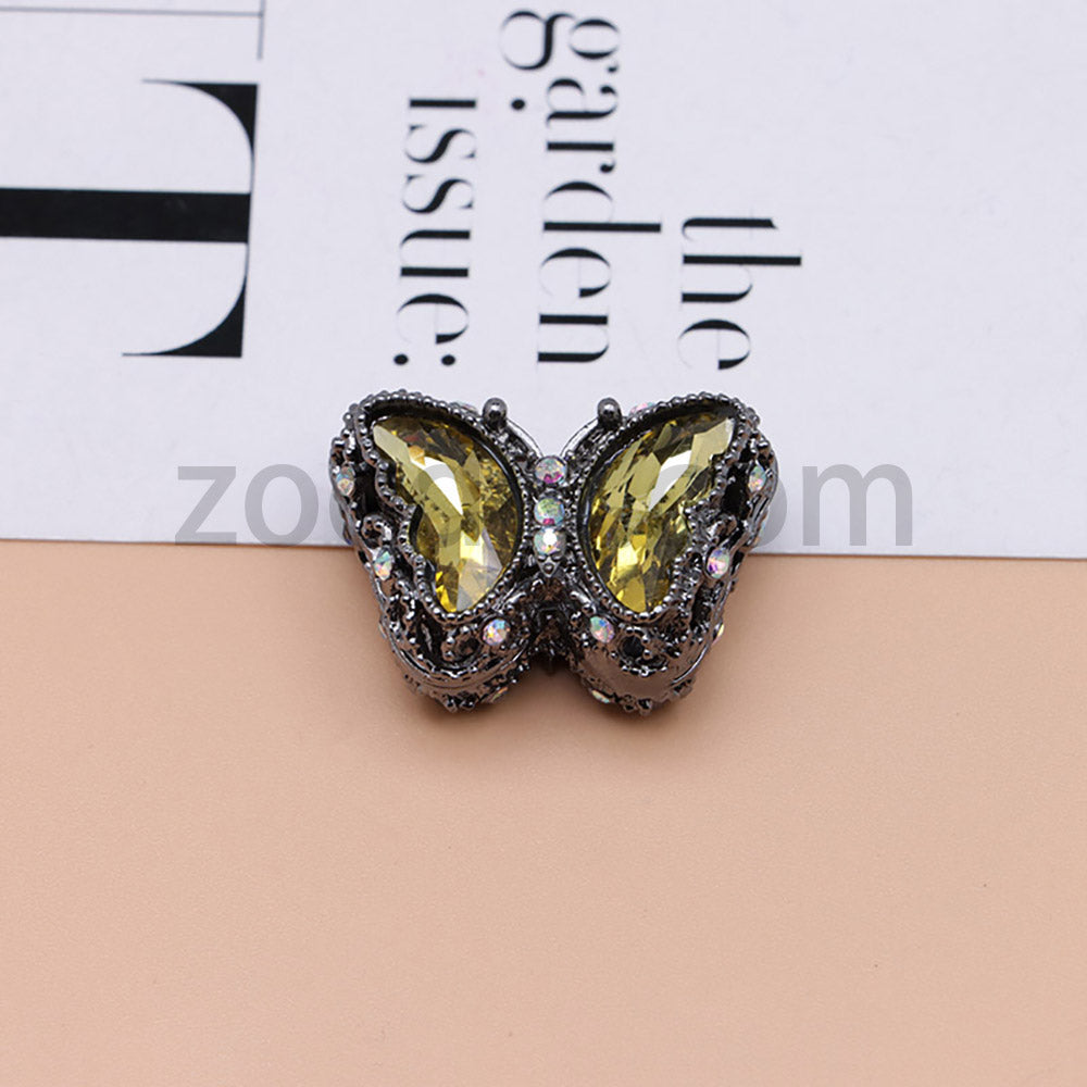 FS0359- 30MM Mixed Color UV Plating Diamond Alloy Butterfly Reads Fit For Beadable Pens