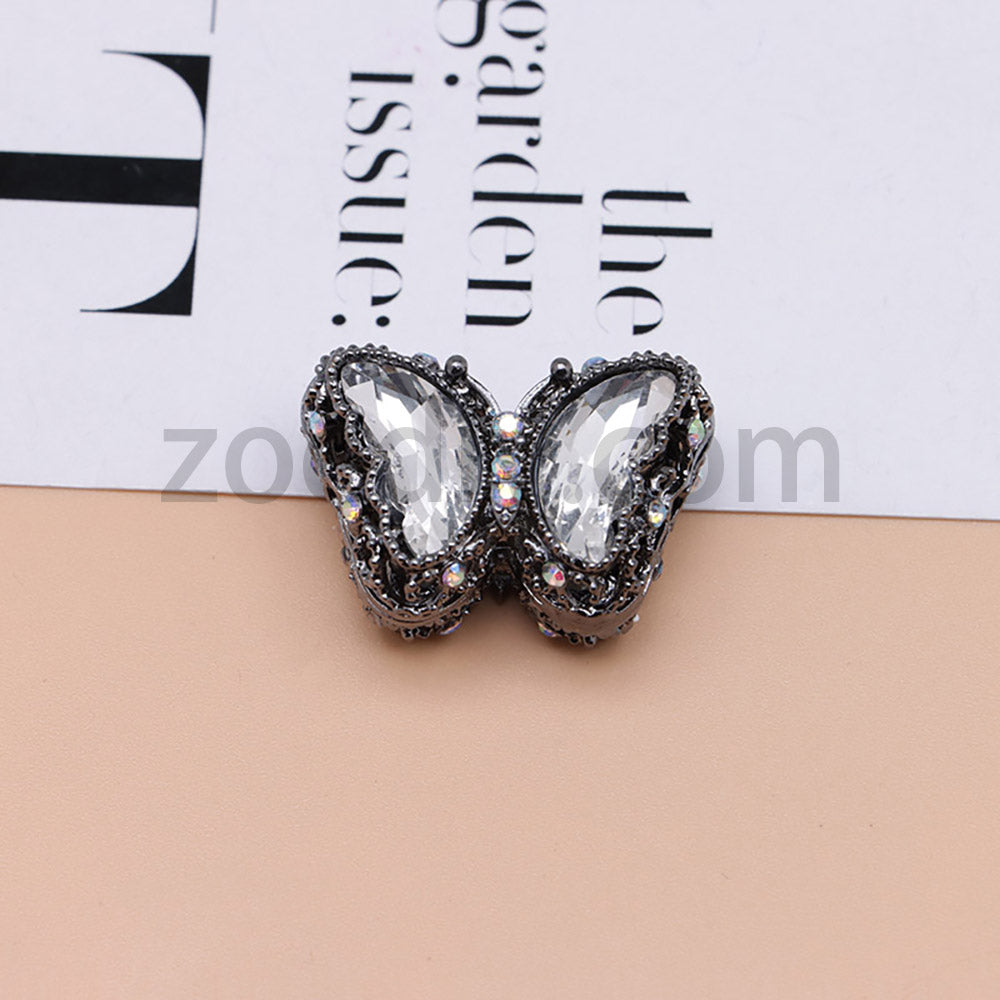 FS0359- 30MM Mixed Color UV Plating Diamond Alloy Butterfly Reads Fit For Beadable Pens