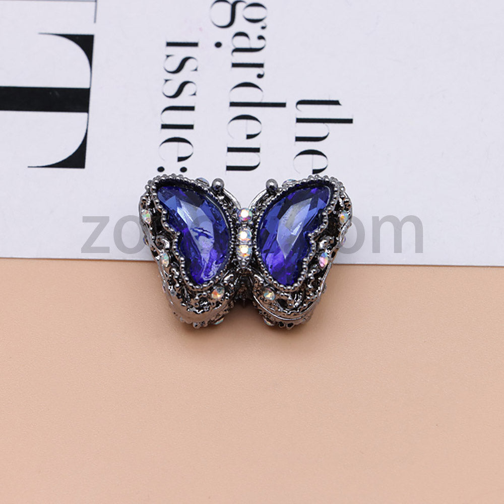 FS0359- 30MM Mixed Color UV Plating Diamond Alloy Butterfly Reads Fit For Beadable Pens