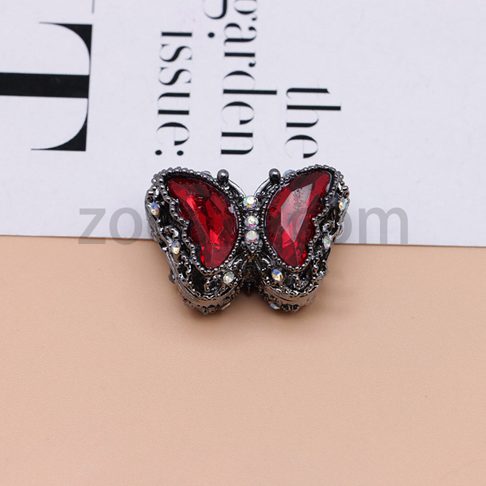 FS0359- 30MM Mixed Color UV Plating Diamond Alloy Butterfly Reads Fit For Beadable Pens