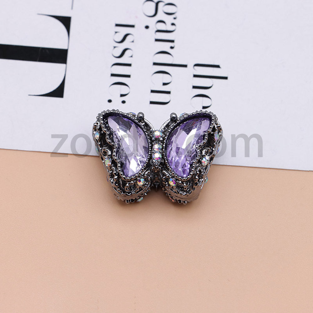 FS0359- 30MM Mixed Color UV Plating Diamond Alloy Butterfly Reads Fit For Beadable Pens