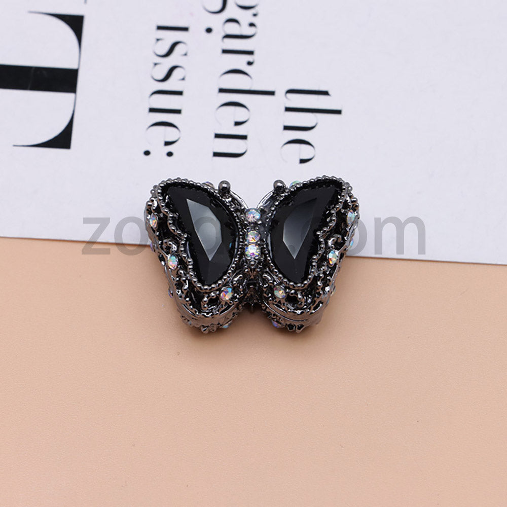 FS0359- 30MM Mixed Color UV Plating Diamond Alloy Butterfly Reads Fit For Beadable Pens