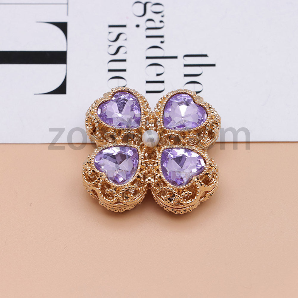 FS0953- Mixed Color Silver Clover Crystal Alloy Diamond Ball Beads Fit For Beadable Pens
