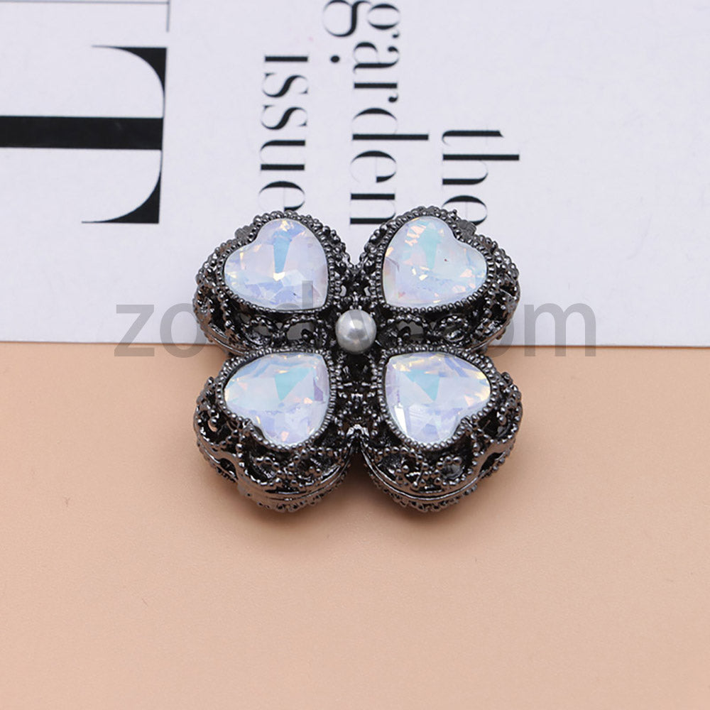 FS0953- Mixed Color Silver Clover Crystal Alloy Diamond Ball Beads Fit For Beadable Pens