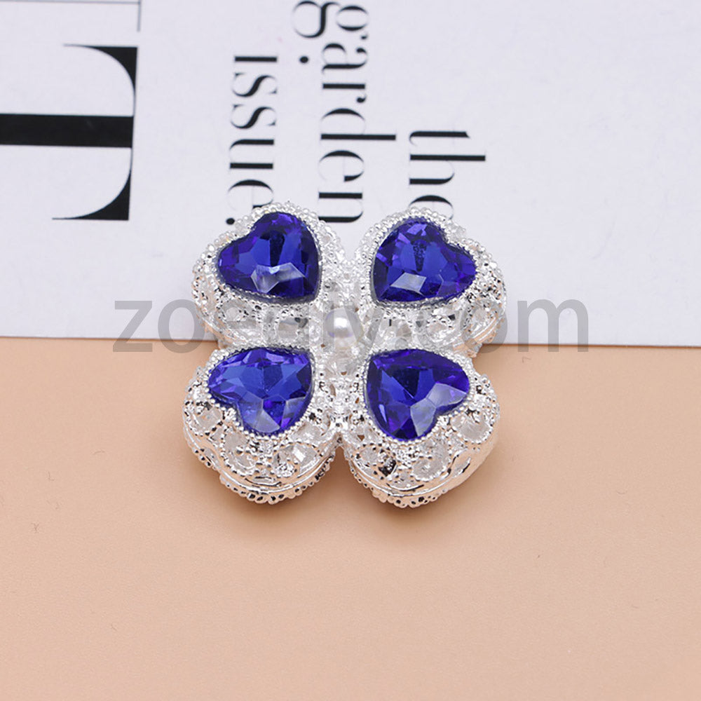 FS0953- Mixed Color Silver Clover Crystal Alloy Diamond Ball Beads Fit For Beadable Pens