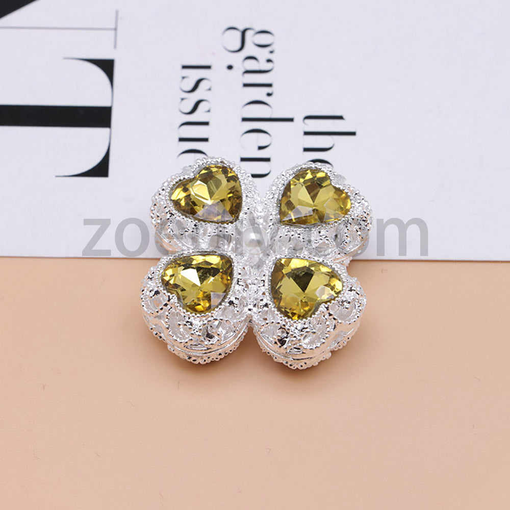 FS0953- Mixed Color Silver Clover Crystal Alloy Diamond Ball Beads Fit For Beadable Pens