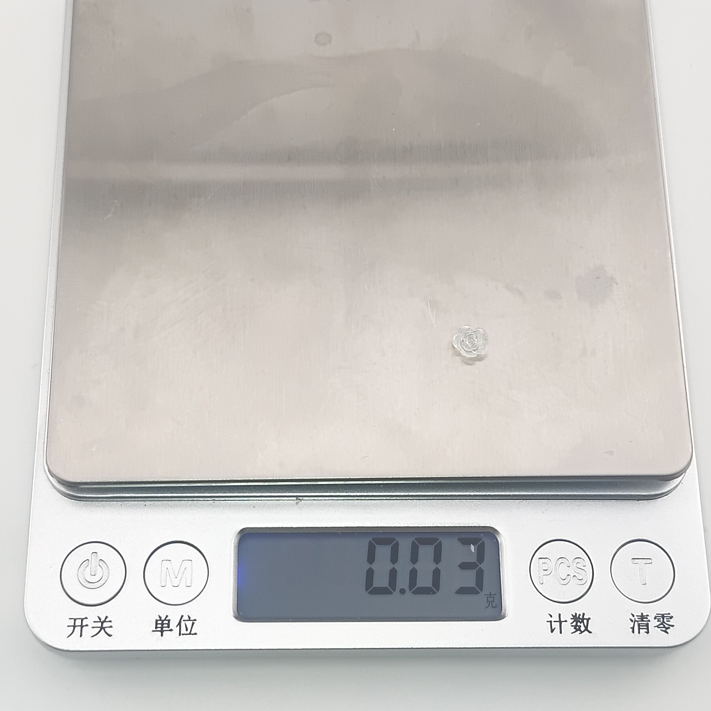 FS1027- 6MM Clear Rose Resin Flower Nail Charms For Making Fancy Bead Or Fancy Pen