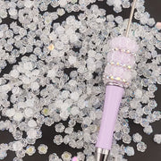 FS1027- 6MM Clear Rose Resin Flower Nail Charms For Making Fancy Bead Or Fancy Pen