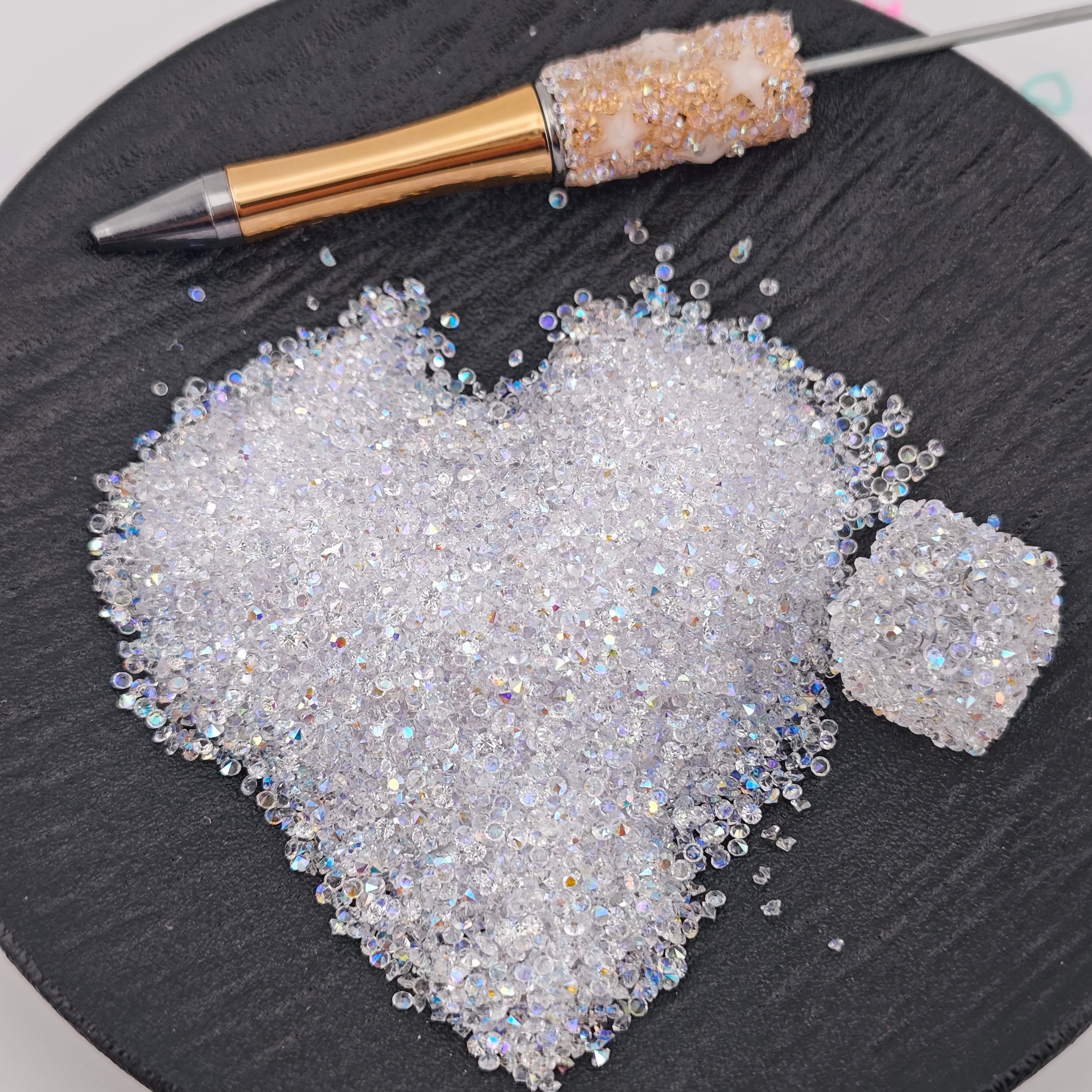 FS1115- 2MM Crystal AB Sugar Diamonds For Making Sugar Beads Or Sugar Beadable Pens